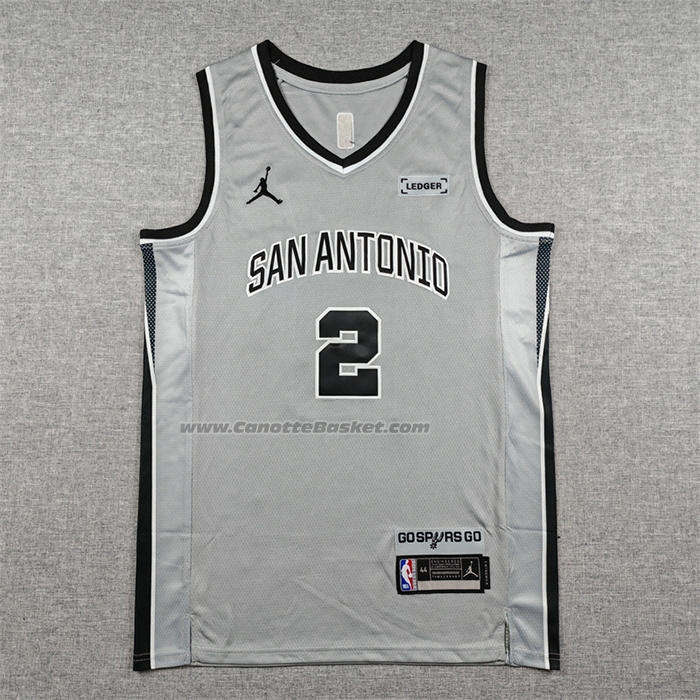 Maglia San Antonio Spurs Dylan Harper No 2 Statement 2025-26 Grigio